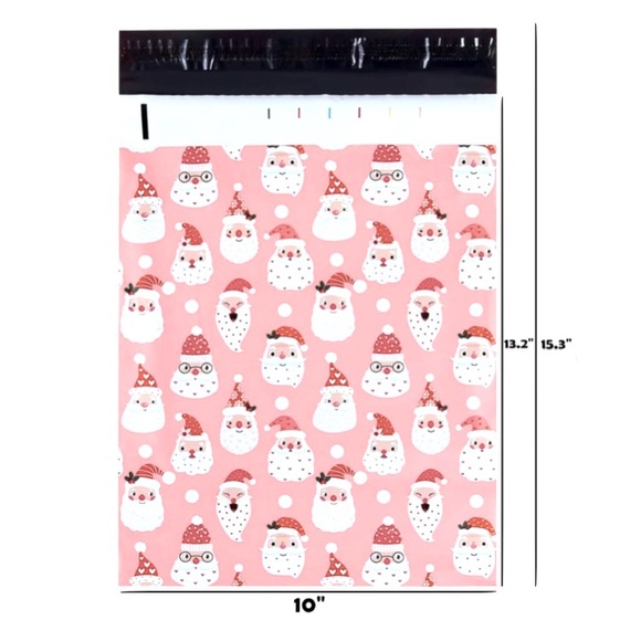 3/$20📦 10 Pink Santa poly mailers - 10” x 13” + free stickers - Picture 2 of 2